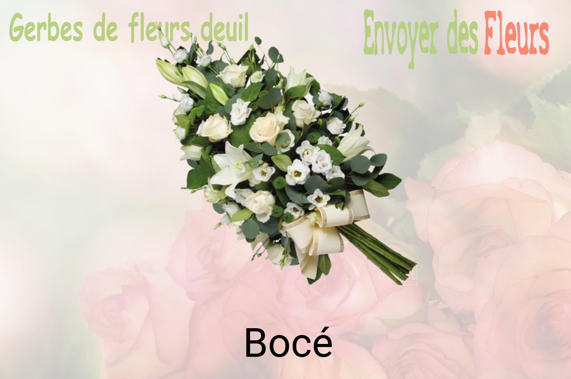 Gerbe de fleurs de deuil livrée à Bocé